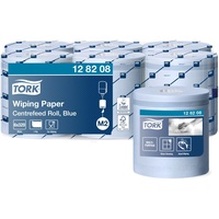 TORK Innenabrollungs-Papierwischtücher Blau M2, Saugfähig, 6 Rollen, 128208