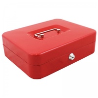 Alco Geldkassette Stahlblech mit Schloss 310x225x75mm rot