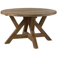 MASSIVMOEBEL24.DE Esstisch rund Teak 160x160x78 natur unbehandelt BASSANO #182