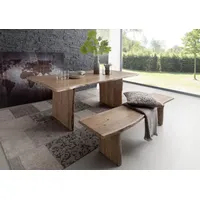 Massivmoebel24 Baumtisch Akazie 200x100x76 natur lackiert PURE ACACIA #115