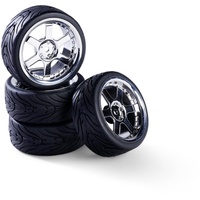 CARSON 500900191 1:10 Räderset 6 Sp.-Design (4) Chrom -