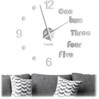 Relaxdays 3D-Wanduhr 13,5 cm DIY silber