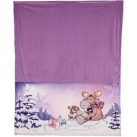 NICI 49333 Cosy Winter 140x175cm lila-Nachhaltige Kuscheldecke für Babys