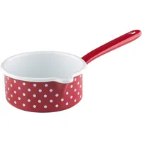 RIESS Country Pünktchen Rot Stielkasserolle Ø14cm, 0,75 Liter, mit