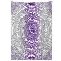 ABAKUHAUS Grau und Lila Tischdecke, Boho Ombre, Personalisierter Druck