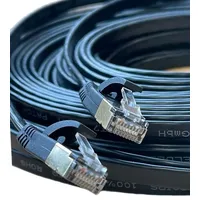 Vago-Tools CAT7 Patchkabel Netzwerkkabel schwarz 30m flach