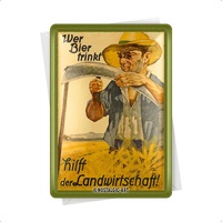 Nostalgic-Art Retro Blechpostkarte, 10 x 14 cm, Wer Bier