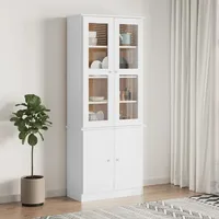 VidaXL Vitrinenschrank ALTA Weiß 77x35x186,5 cm Massivholz Kiefer