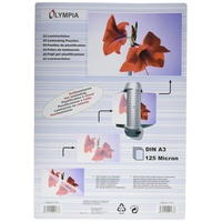 Olympia Laminierfolien DIN A3, 125 Mikron, glänzend, 25 Stück,