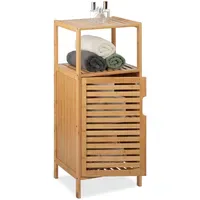 Relaxdays Badschrank Bambus, HBT: 87 x 36,5 x 33