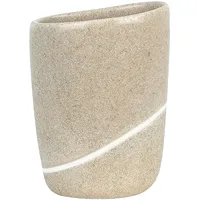Spirella Zahnputzbecher Zahnbürstenhalter Etna 9x7x12,5 cm Steinoptik - Sand