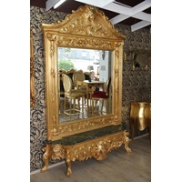 Casa Padrino Luxus Barock Spiegelkonsole Gold Lion - Luxus