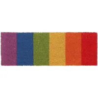 Relaxdays Fußmatte Regenbogen, Schuhabtreter 75 x 25 cm, wetterfest