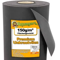 Aquagart 45m2 Gartenvlies Unkrautvlies Unkrautfolie Mulchfolie Mulchvlies 150g/m2 1m