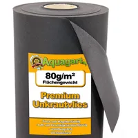 Aquagart 21m2 Gartenvlies Unkrautvlies Mulchvlies 80g 1,4m Breit