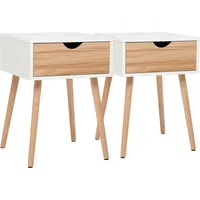 Mondeer 2*Nachttisch mit Schublade, Beistellschrank Schließfachschrank im Skandinavischerstil,geeignet Für