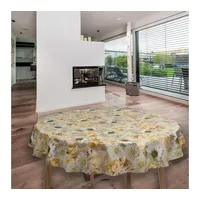 Laro Rund 140 cm Wachstuchtischdecke Tischdecke Abwaschbar PVC Blumen