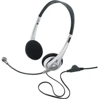 Renkforce Computer On Ear Headset kabelgebunden Stereo Schwarz, Silber