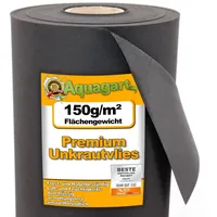 Aquagart 142,5m2 Gartenvlies Unkrautvlies Unkrautfolie Mulchvlies 150g/m2 1,5m Breit