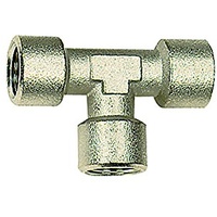 Riegler T-Stück, innen/innen/innen, G 1, SW 30, Messing vernickelt