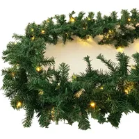 Mojawo Tannengirlande Girlande Weihnachtsbeleuchtung 270cm Batterie