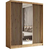 Beautysofa Schrank mit Lamellen Helix - Kleiderschrank im modernes