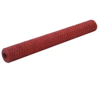 VidaXL Drahtzaun Stahl mit PVC-Beschichtung 25x1,2 m Rot