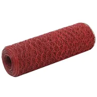 VidaXL Drahtzaun Stahl mit PVC-Beschichtung 25x0,5 m Rot
