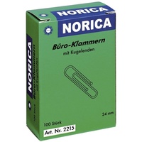 Norica Büroklammern 24mm, glatt, silberfarben, 100 Stück