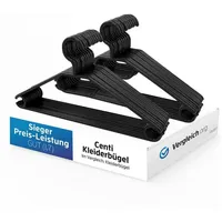 2friends Kleiderbügel schwarz 20 Stück, Kleiderbügel platzsparend aus Kunststoff,