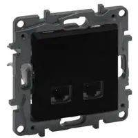 Legrand Computersteckdose 2xRJ45 CAT5e FTP schwarz Niloe Step 2410