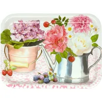 Lashuma Rechteckiges Tablett zum Servieren, Melamintablett bunt Design: Pfingstrose,