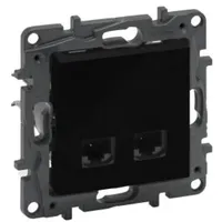 Legrand Computersteckdose 2xRJ45 CAT6 FTP schwarz Niloe Step 2533