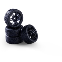 CARSON 500900174 1:10 Räderset 14 Sp.Design (4) schwarz -
