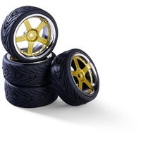 CARSON 500900189 1:10 Räderset 5 Sp.-Design (4) Chrom/Gold -