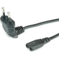 Roline Netzkabel Euro-Stecker (abgewinkelt) auf C7, 2pol., schwarz, 1,8