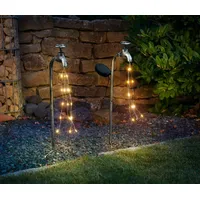 InnoCOM 2er Set Deko Solar LED-Wasserhahn aus Metall mit