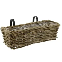 Frank Flechtwaren Blumenkasten, Planzkasten, Balkonkasten, Balkonpflanzer "Rattan", mittel 46