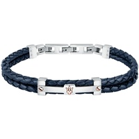 Maserati Herrenarmband aus recyceltem Leder blau JM422AVE10 Größe 22