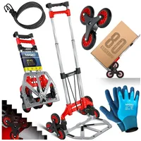 Masko MASKO® Stufen-Sackkarre Treppenkarre Klappbar 80 kg Tragkraft 3x3