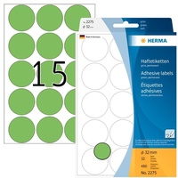 Herma Klebepunkte 2275 grün Ø 32,0 mm, 480 St.