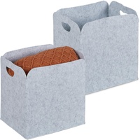 Relaxdays Aufbewahrungskorb aus Filz, 2er Set, HBT: 30 x