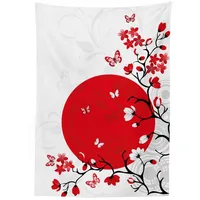 ABAKUHAUS japanisch Tischdecke, Kirsche Sakura-Bäume, Pflegeleicht mit Modernster Druck