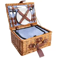 H&D Manufaktur Picknickkorb handgefertigt mit Zubehör 2 Personen 40