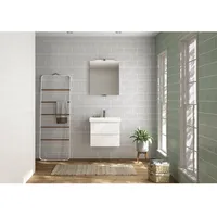 Saphir Badmöbel-Set Serie 4035 2-teilig, Keramikwaschtisch mit LED-Spiegel, 60