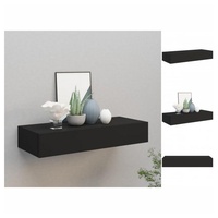 VidaXL Wandregal mit Schublade Schwarz 60x23,5x10 cm MDF