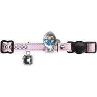 Hunter MODERN ART LUXUS Katzenhalsband, Kunstleder, Strasssteine, Sicherheitsverschluss, rosa