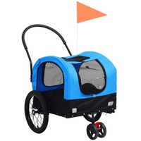 VidaXL 2-in-1 Fahrradanhänger & Jogger Blau und Schwarz