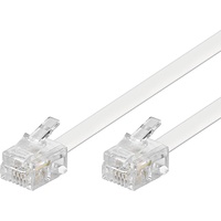 Goobay 93065 Modularanschlusskabel 15 Meter, Weiß - RJ11/RJ14-Stecker (6P4C)