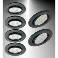Trango 6er Set 6729-061MCOB LED Einbaustrahler in Anthrazit matt